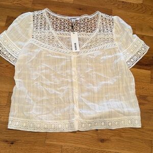 BB Dakota White Lace Blouse